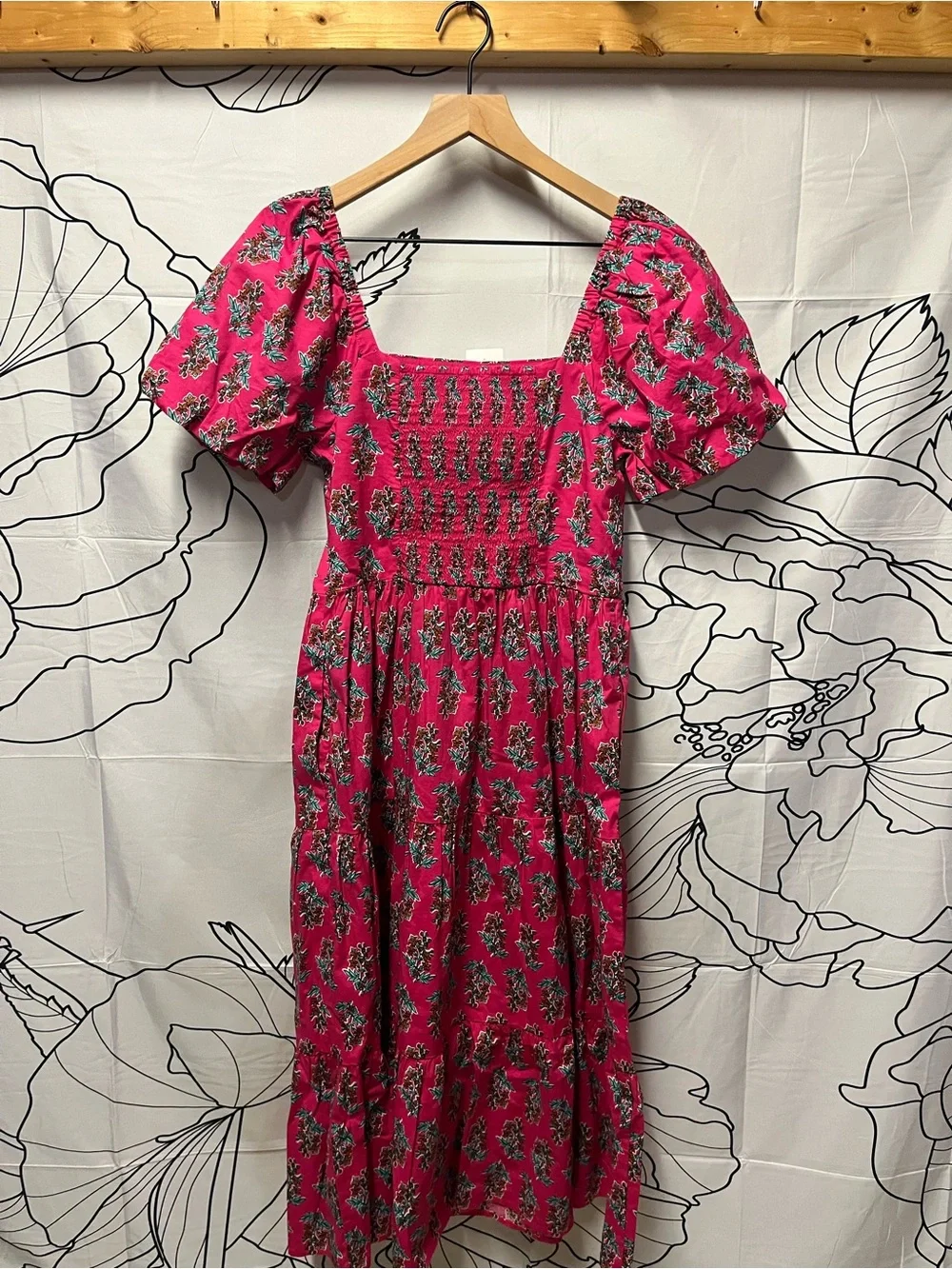 J. Crew Puff-Sleeve Midi Dress (rack)